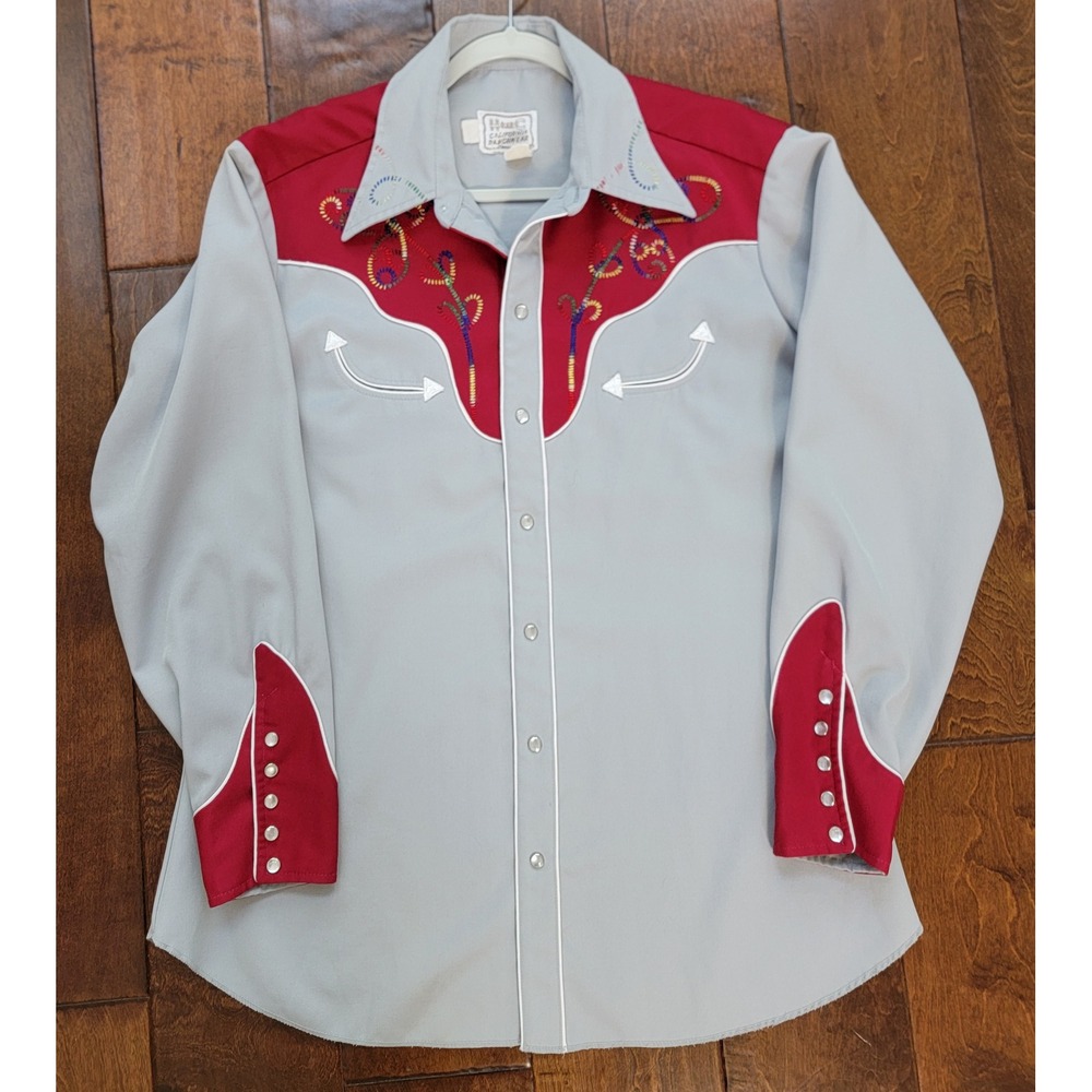 Vintage 70s H Bar C Ranchwear Western Shirt Embroidered L Cowboy Rodeo Country